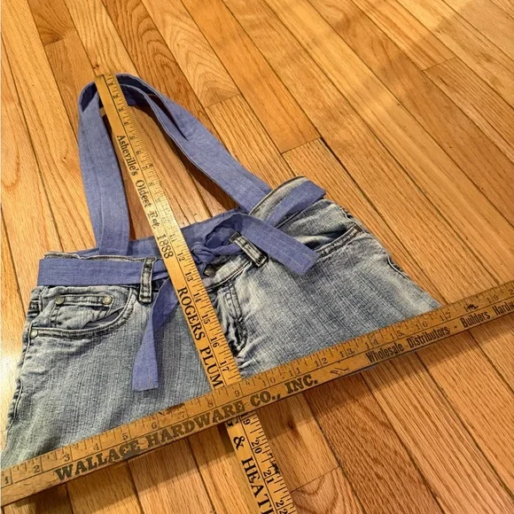 Handmade Denim Jean and Blue Tote Bag clean inside - Picture 7 of 7